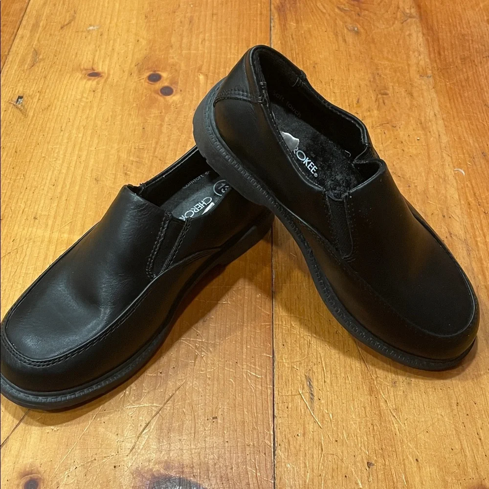 Cherokee Black Loafers Slip on NWOT Dress Shoe Soft Touch Toddler Size 13